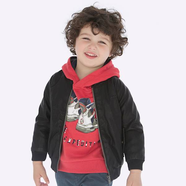 Kurtka typu bomber efekt skór 4440-26