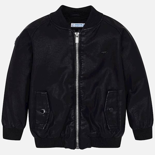 Kurtka typu bomber efekt skór 4440-26