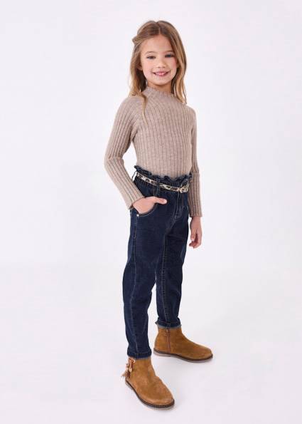 Spodnie długie denim z paskie 4501-88