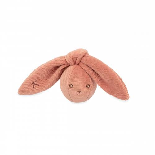 Miękka piłeczka-grzechotka Królik ceglana 6cm