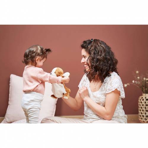 LES AMIS TIRAMISU DOG DOUDOU PUPPET 25CM