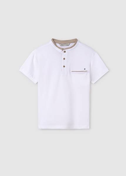 Polo k/r ze stójką kontrast   6108-78