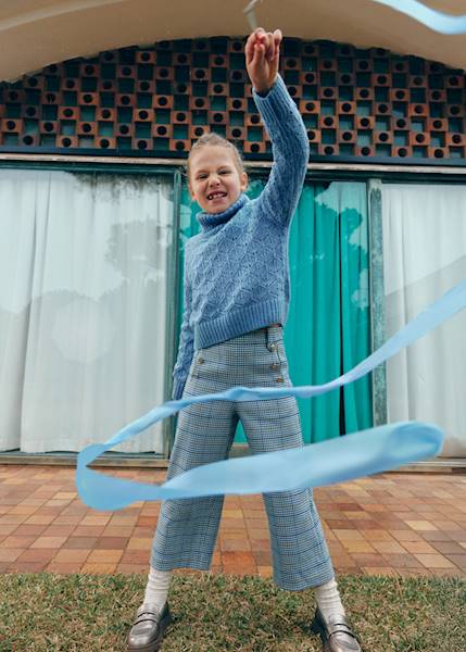 Spodnie culotte krata         5723-4