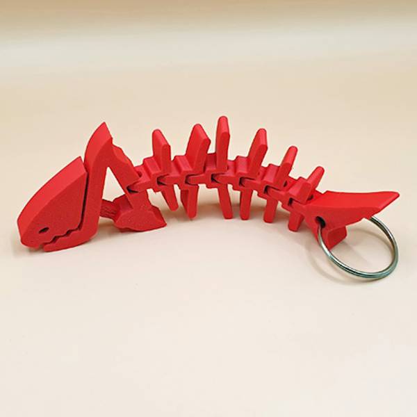 Brelok Rekinek ruchomy 3D - czerwony