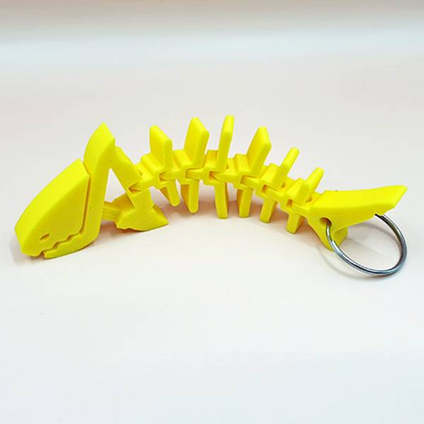 Brelok Rekinek ruchomy 3D - żółty