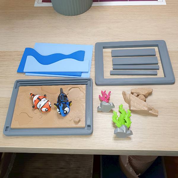 Akwarium morskie Nemo + Dori z druku 3D popielate
