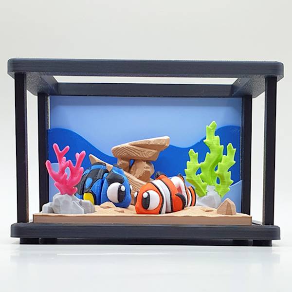 Akwarium morskie Nemo + Dori z druku 3D czarne