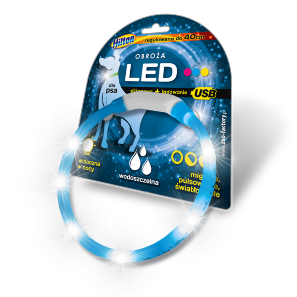 OBROŻA HILTON SILIKONOWA LED USB 40 CM