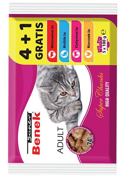 C.SASZETKA 100g KOT 4+1 MIX W SOSIE
