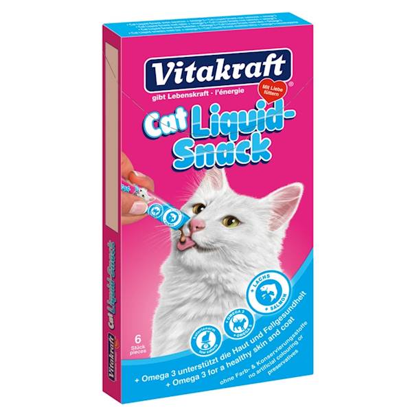 VITAKRAFT CAT LIQUID SNACK 6szt ŁOSOŚ/OMEGA3