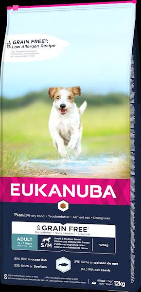 EUKANUBA ADULT OCEAN FISH S-M 12kg GRAIN FREE #