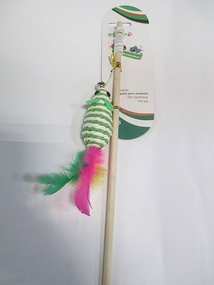 ZB.YARRO WĘDKA DLA KOTA myszka sizal z piórk.35cm