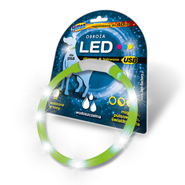 OBROŻA HILTON SILIKONOWA LED USB 55 CM