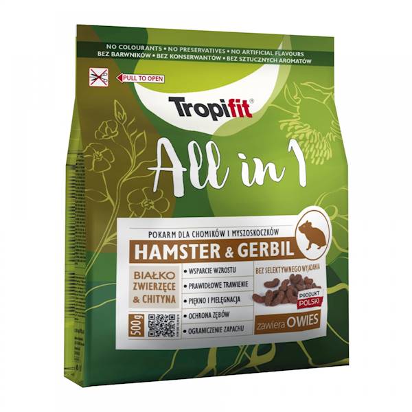 TROPIFIT ALL IN 1 HAMSTER & GERBIL 500g#