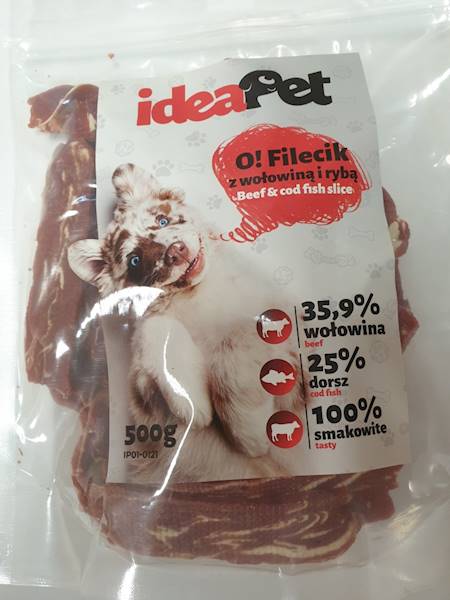 PRZYSMAK IDEA PET FILECIKI Z WOŁOWINA I RYBĄ 0,5kg