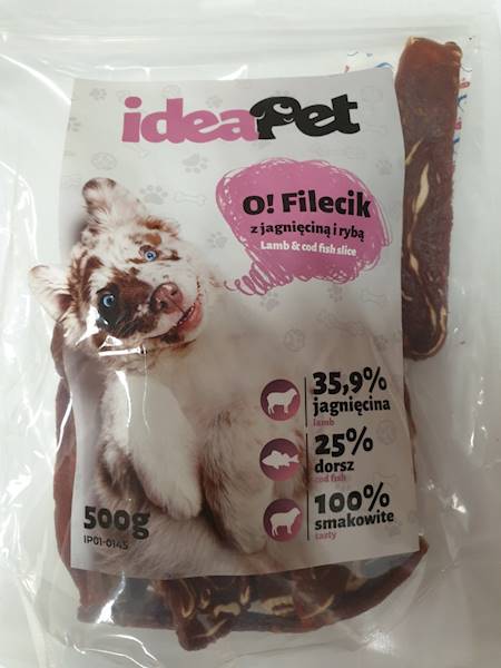 PRZYSMAK IDEA PET FILECIKI Z JAGNIĘ I RYBĄ 0,5kg