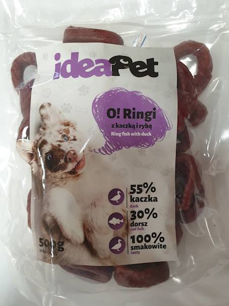 PRZYSMAK IDEA PET RINGI Z KACZKĄ I RYBĄ 0,5kg