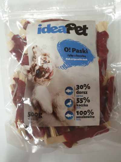 PRZYSMAK IDEA PET PASKI RYBY Z KACZKĄ 0,5kg
