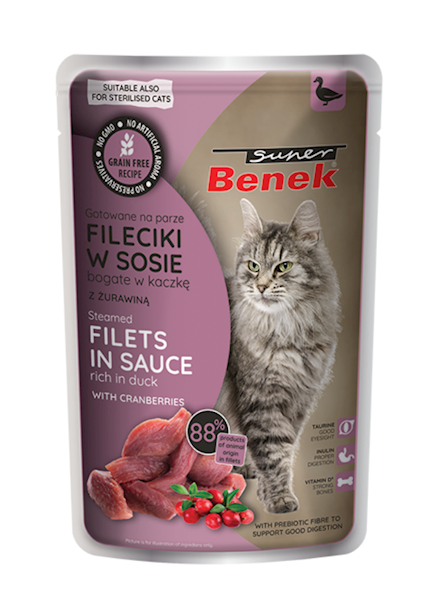 C.BEZZBOŻOWE FILECIKI 85g KACZKA z żurawiną