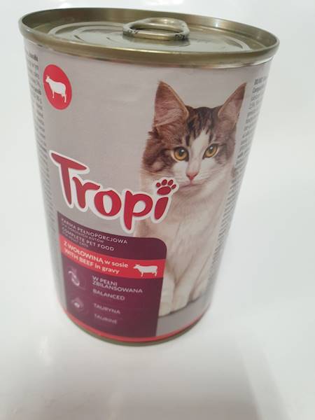 TROPI KOT - KAWAŁKI WOŁOWINY 415g