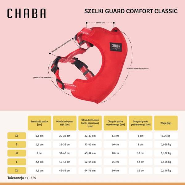 CHABA SZELKI MATERIAŁOWE GUARD COMFORT CLASSIC S