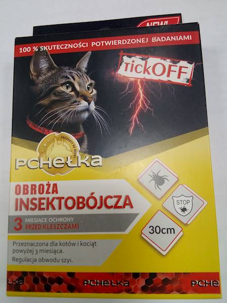 PCHEŁKA OBROŻA INSEK. TICKOFF DLA KOTA 30cm