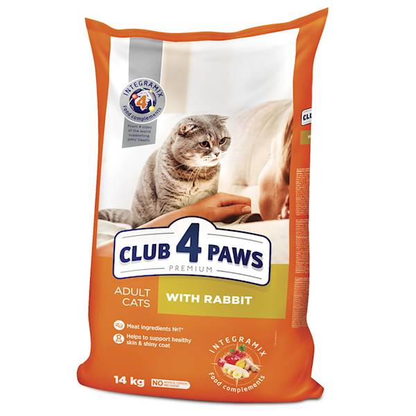 CLUB 4 PAWS KOT PREMIUM KRÓLIK 14kg