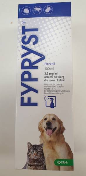 KROPLE FYPRYST SPRAY 100ml 2,5mg/ml DLA PSA/KOTA