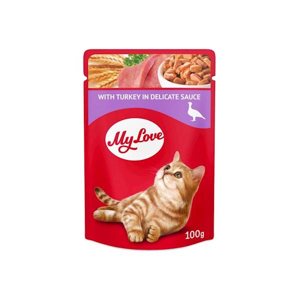 MY LOVE sasz. KOT Z INDYKIEM W SOSIE 100g