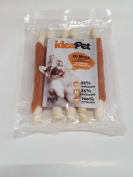 PRZYSMAK IDEA PET PATYKI MEGA Z KURĄ 24cm 0,5kg