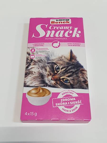 C.CREAMY SNACK 4*15g z indykiem i biotyną