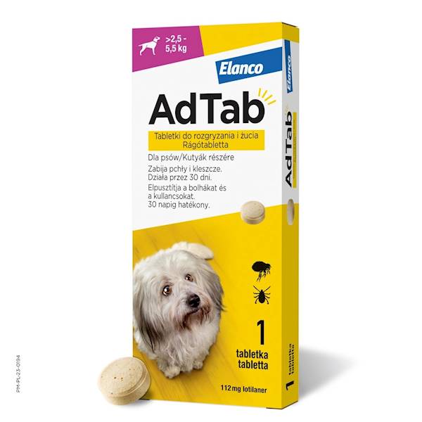 TABLETKI ADTAB PIES 112mg 2,5-5,5kg