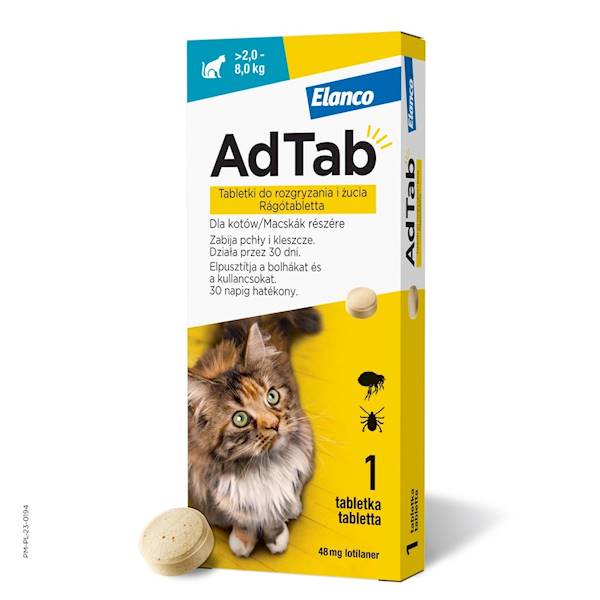 TABLETKI ADTAB KOT 48mg 2-8kg 