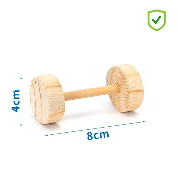 ZB.DLA GRYZONI HANTEL DREWNIANY 8cm NOBLEZA