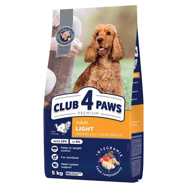 CLUB 4 PAWS PIES PREMIUM dla śred. ras LIGHT 5kg