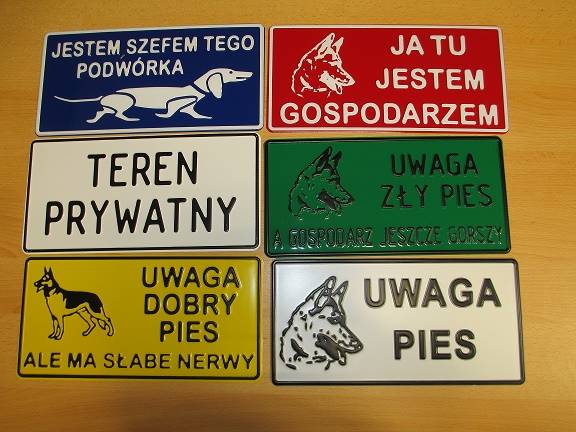 TABLICA UWAGA PIES DUŻA