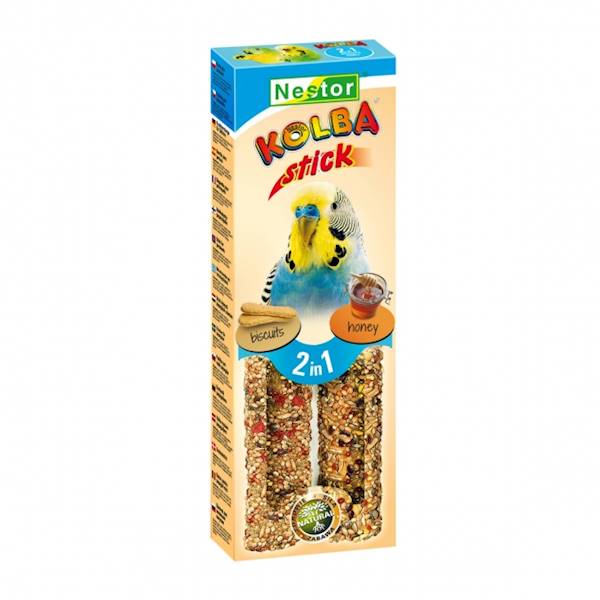 NESTOR KOL. PAPUGA MAŁA BISZKOPTOWA+MIODOWA 2szt