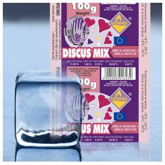 Mrożonka- DISCUS MIX SER.WOŁ+SERCE IND. 100g