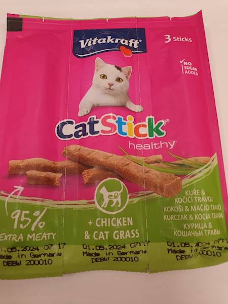 VITAKRAFT CAT STICK MINI 3szt KURCZAK/TRAWA