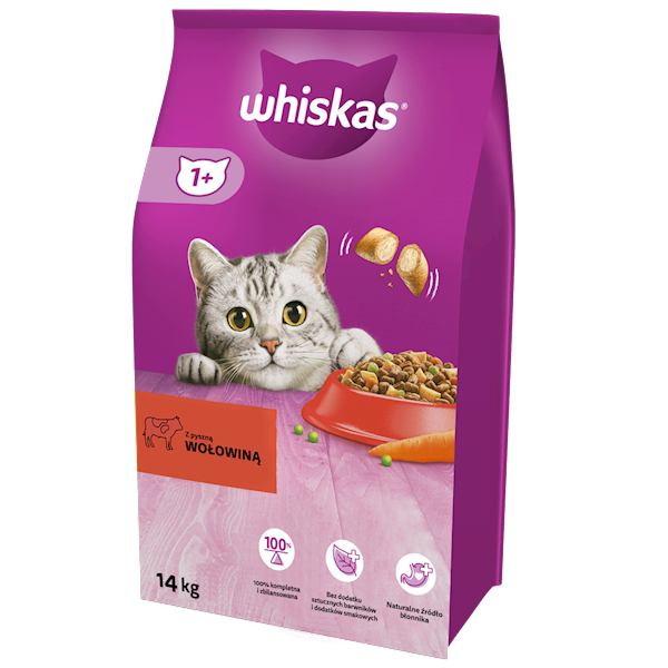 WHISKAS 14kg WOŁOWINA *