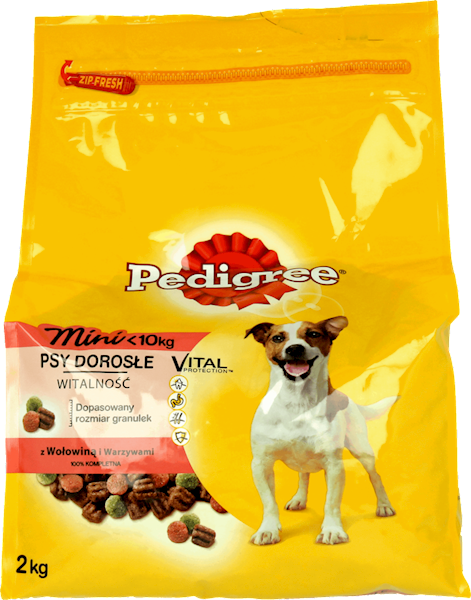 PEDIGREE MINI 2kg z WOŁOWINĄ *