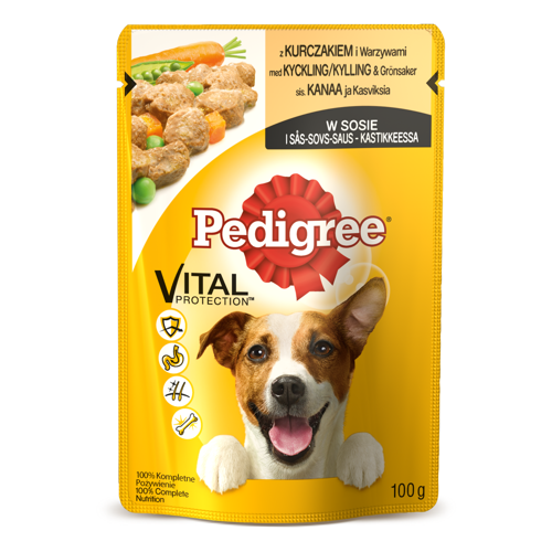 PEDIGREE 100g KURA WARZYWA w sosie *