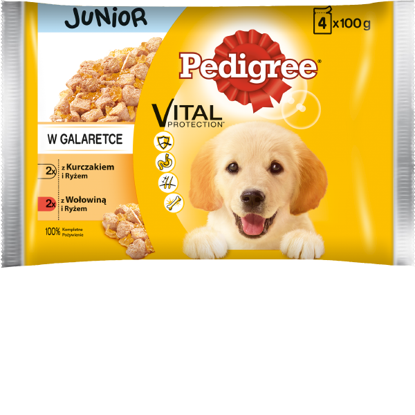 PEDIGREE (4x100) JUNIOR KURA/RYŻ/WOŁOWINA *