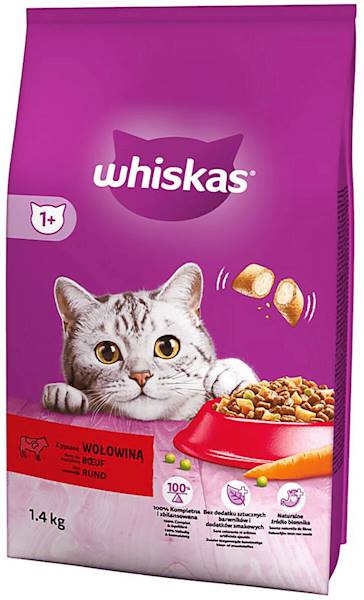 WHISKAS 1,4kg WOŁOWINA *