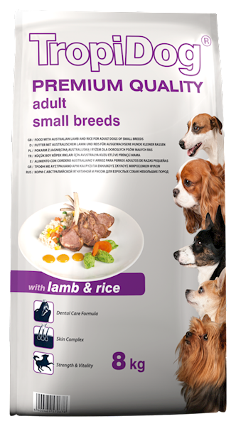 TROPIDOG PREMIUM adult mini lamb&rice 8kg