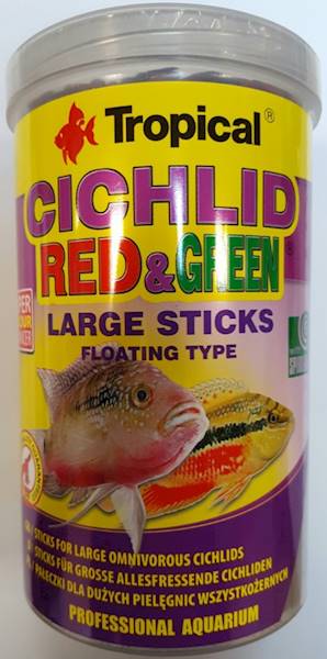 CICHLID RED&GREEN large sticks 1000ml/300g
