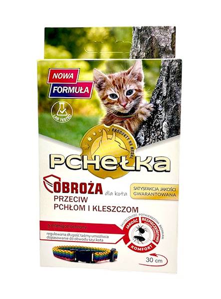 PCHEŁKA OBROŻA DLA KOTA 20-30cm TĘCZOWE 