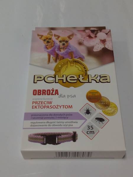 PCHEŁKA OBROŻA DLA PSA MINIATUR. 35cm 