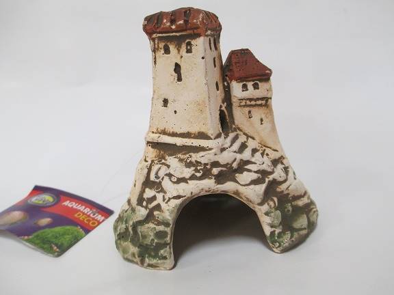 OZDOBA RUINY ZAMEK NA SKALE 1 9,5x9x6cm