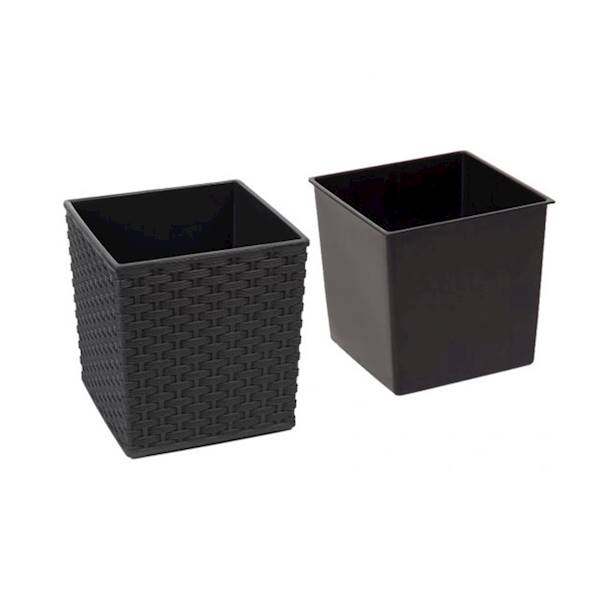 DONICA JUKA 400x400 RATTAN CZARNY